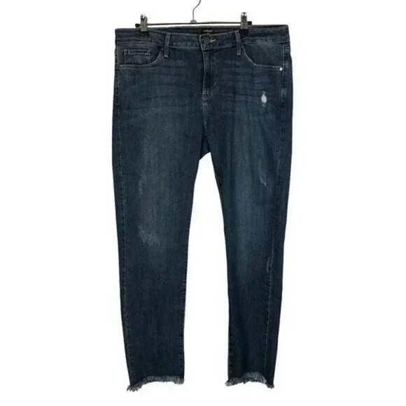 Just Black Denim Dark Wash Raw Hem Skinny Jeans 33 - Picture 1 of 5